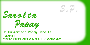 sarolta papay business card
