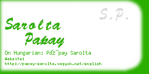 sarolta papay business card